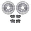 Dynamic Friction Co 7302-76123, Rotors-Drilled and Slotted-Silver with 3000 Series Ceramic Brake Pads, Zinc Coated 7302-76123